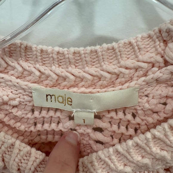 Maje Open Knit Cropped Margarita Sweater Size XS - Picture 4 of 14
